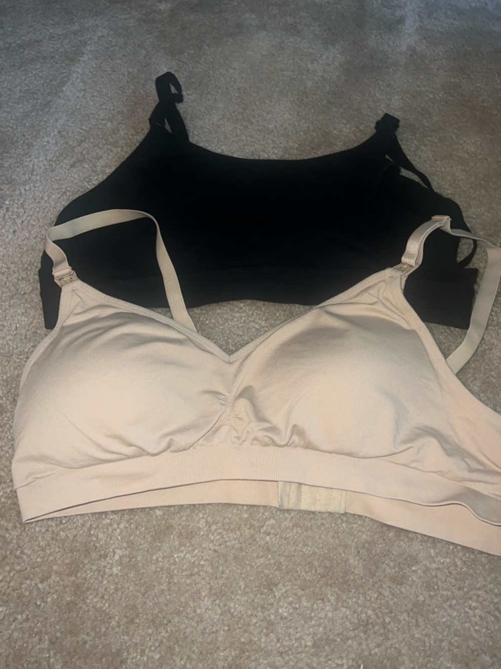 Wireless Maternity / Nursing Comfort Bras - Black & Nude